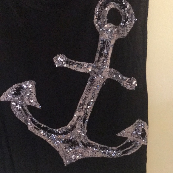 Sequin black anchor shirt sz large - Picture 7 of 7